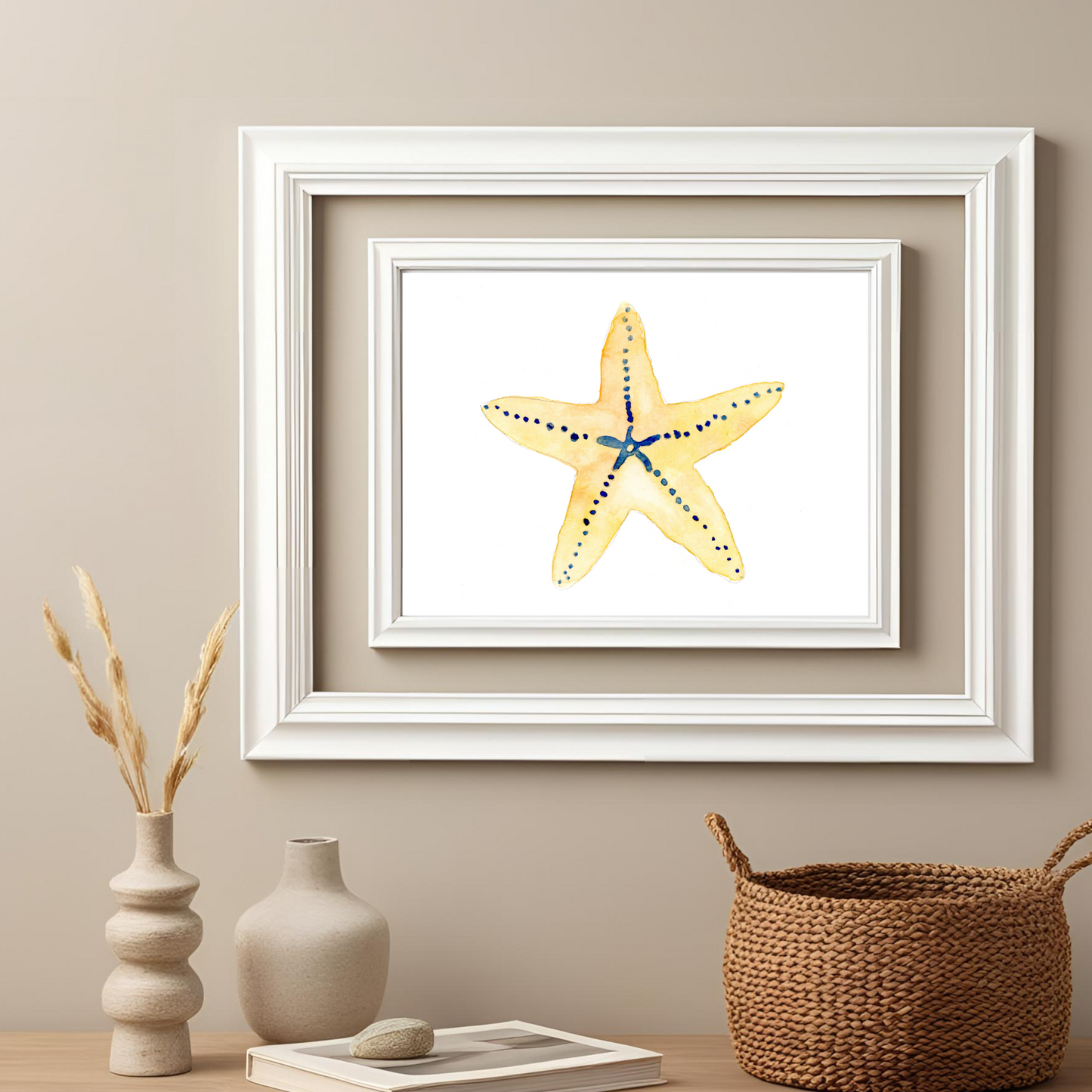 Starfish Yellow and Blue Print