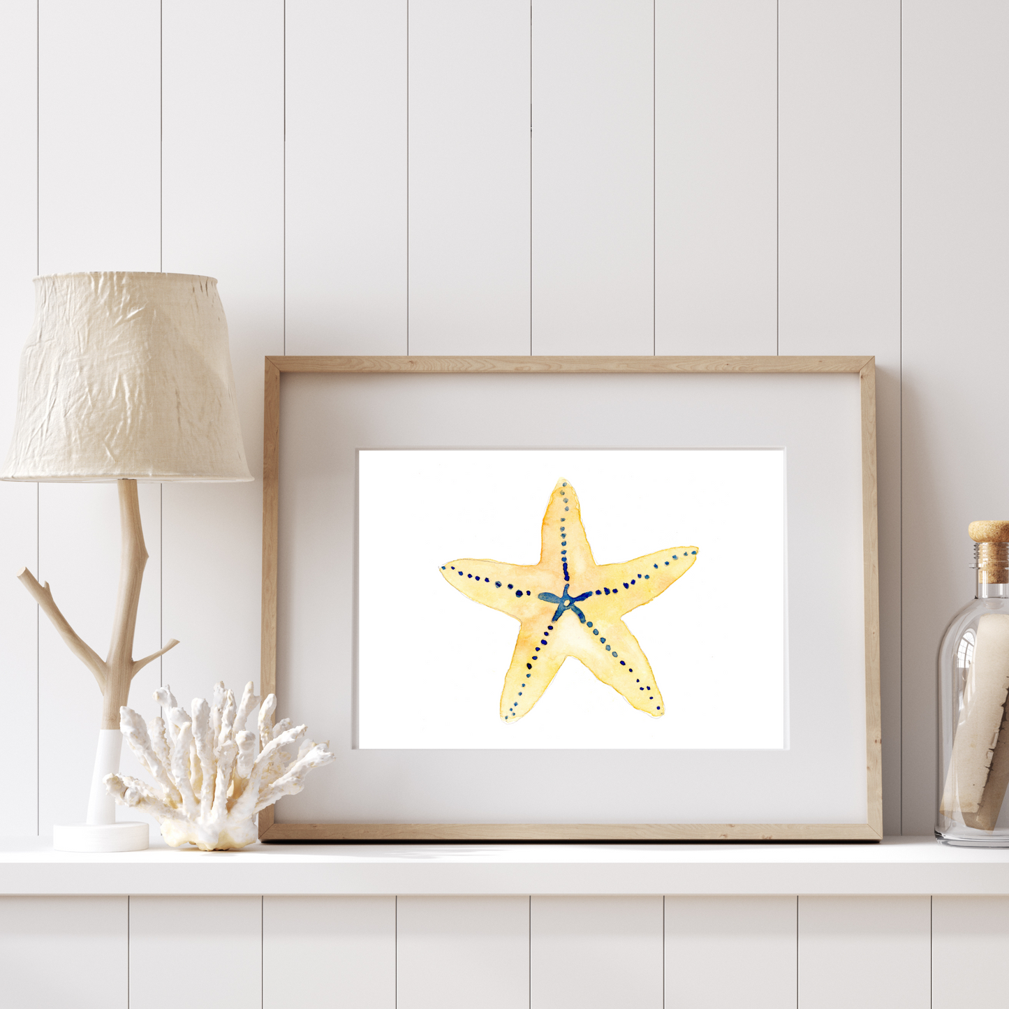 Starfish Yellow and Blue Print