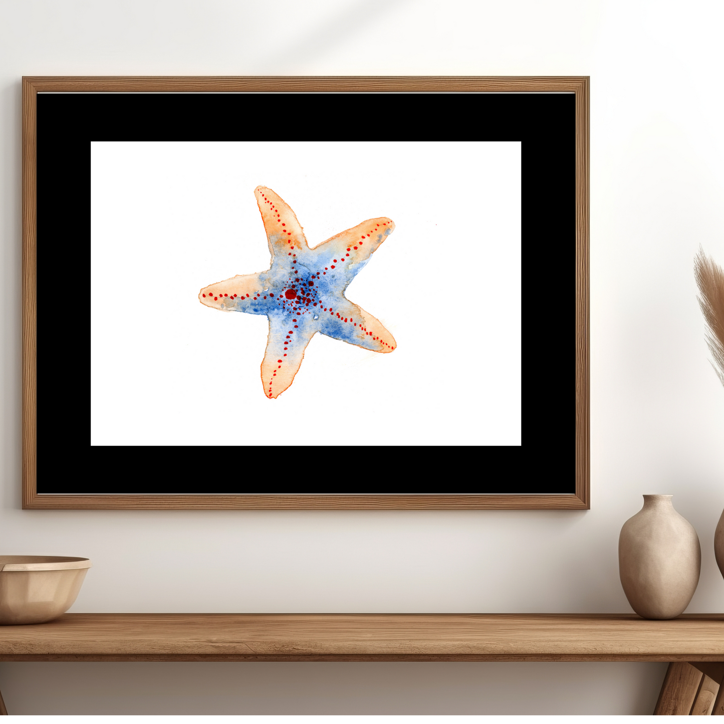 Starfish Orange & Blue Print