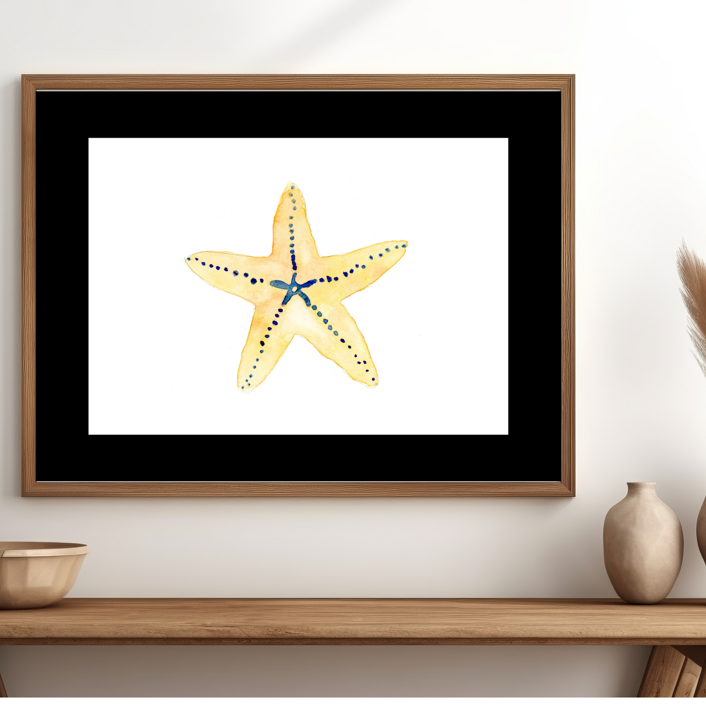 Starfish Yellow and Blue Print