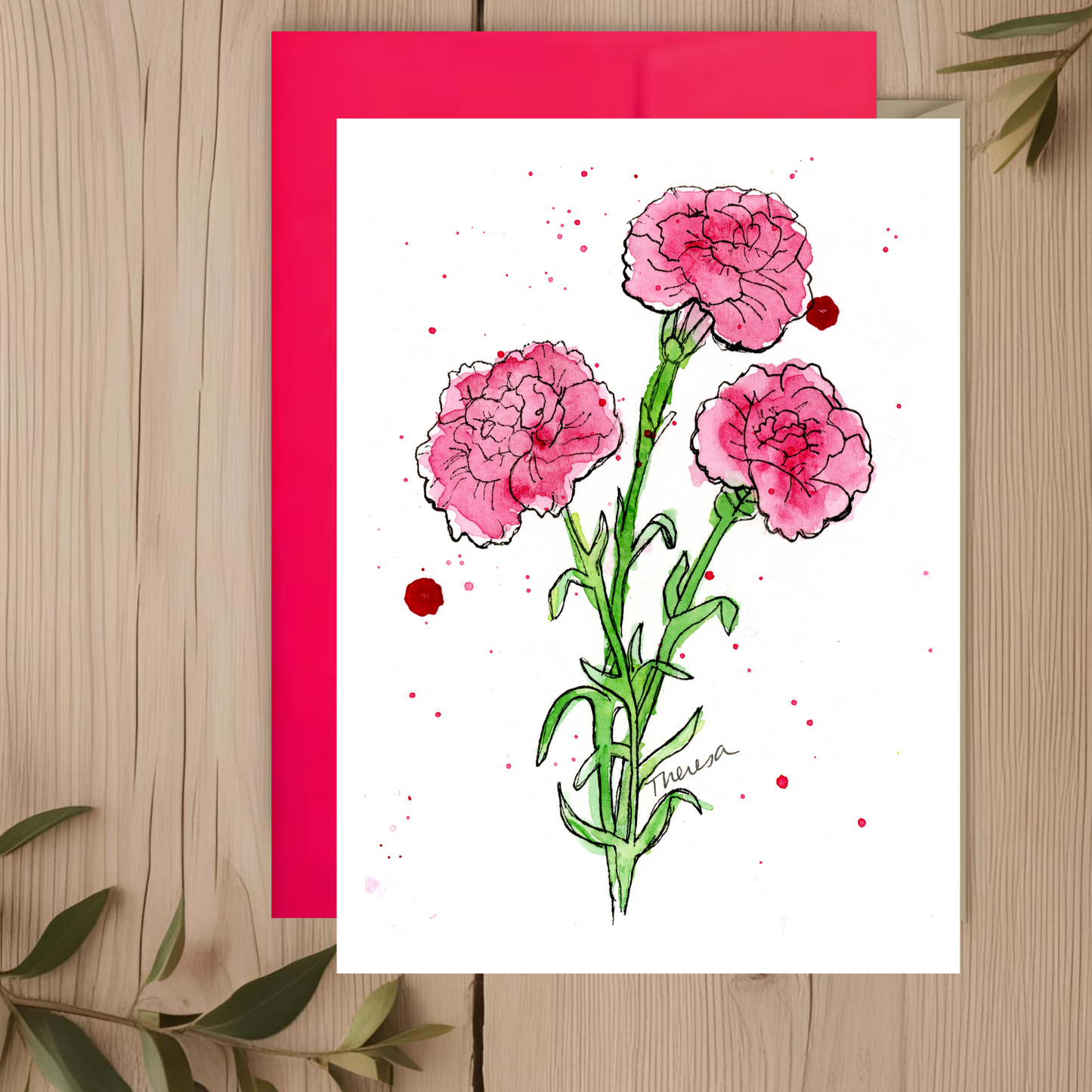 Carnation Note Card