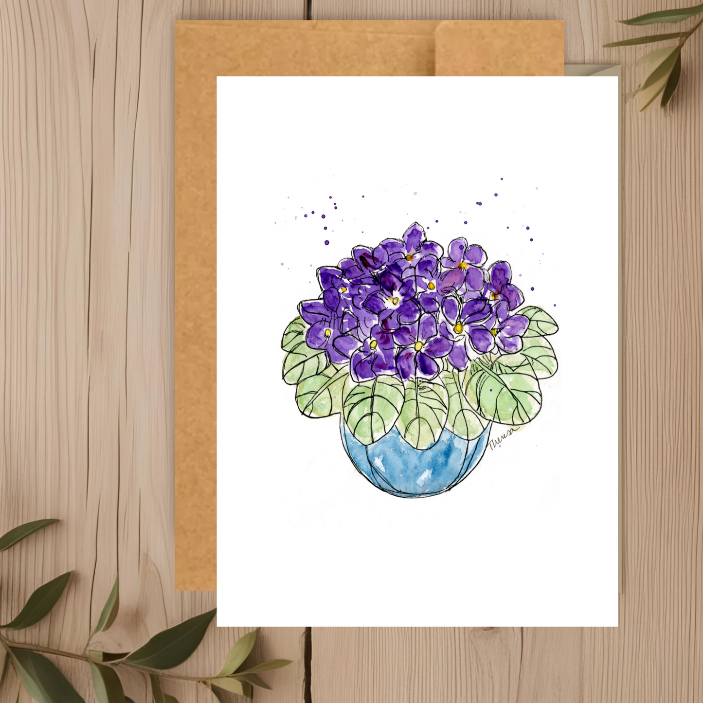 Violets Note Card