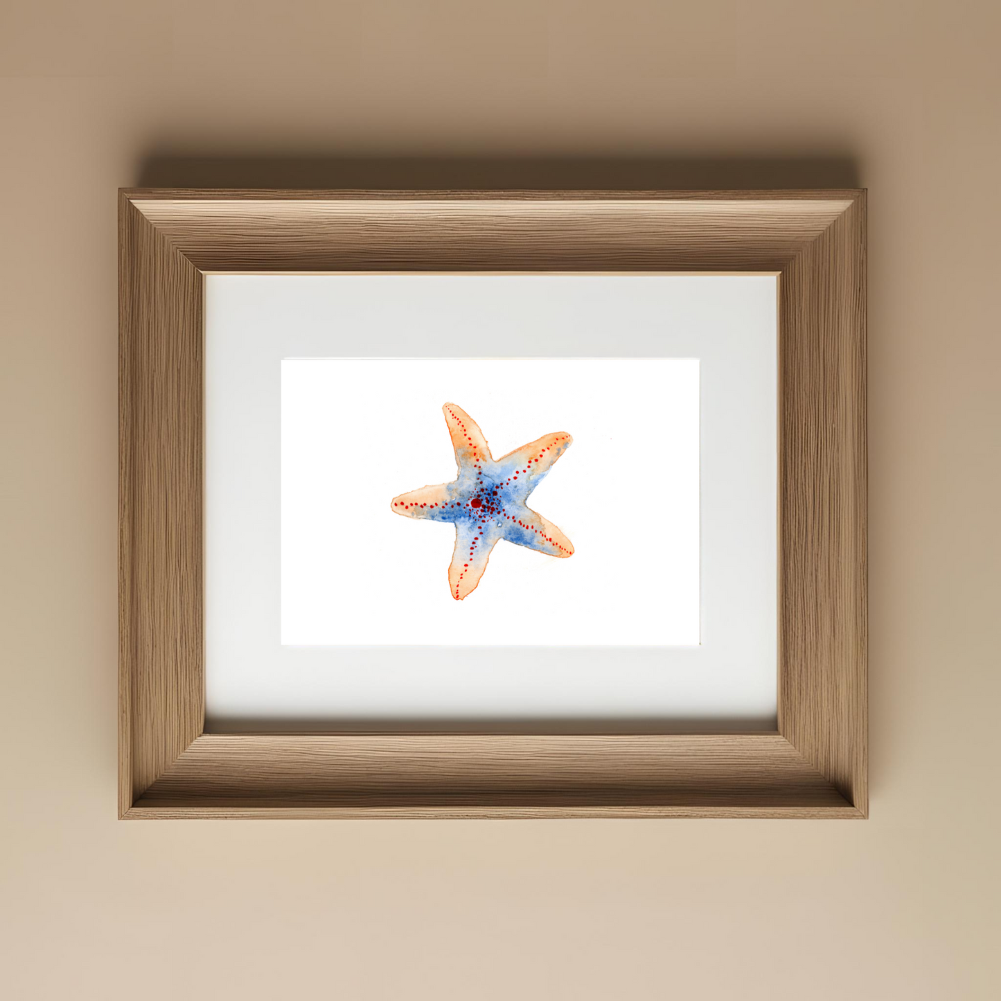 Starfish Orange & Blue Print