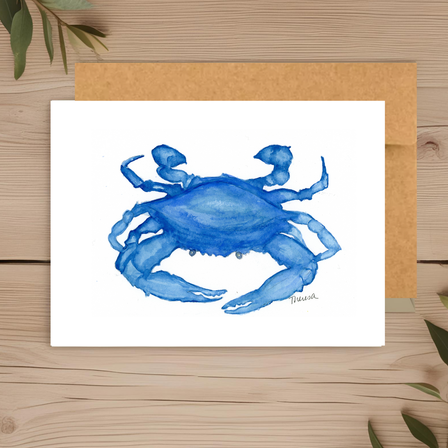 Crab Blue Note Card