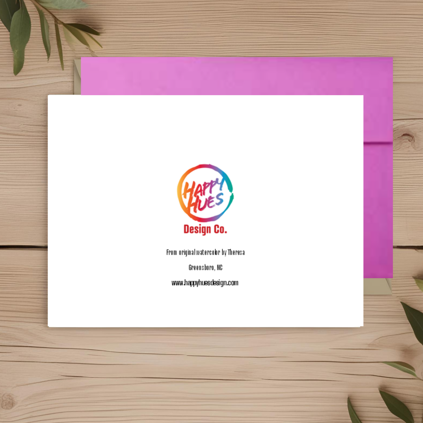 Turtle Purple & Pink Note Card