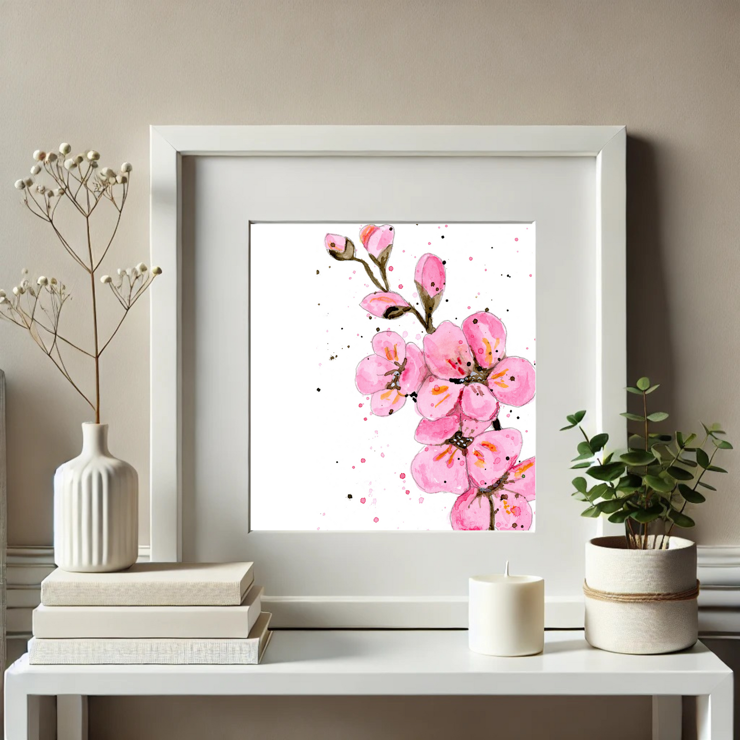 Cherry Blossom Watercolor Art Print - Springtime Charm for Nature Lovers