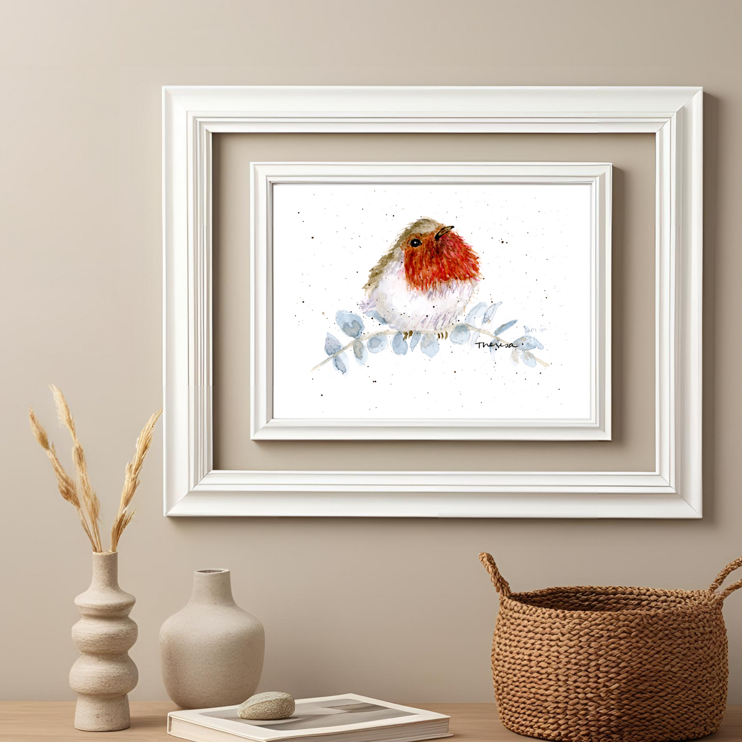 Robin Whimsical Watercolor Art Print - Bring the Outdoors Inside
