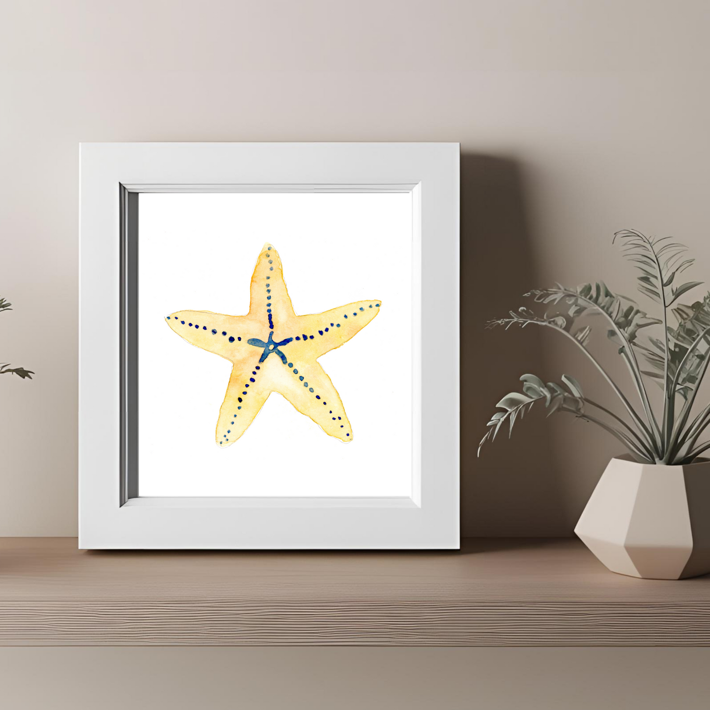 Starfish Yellow and Blue Print
