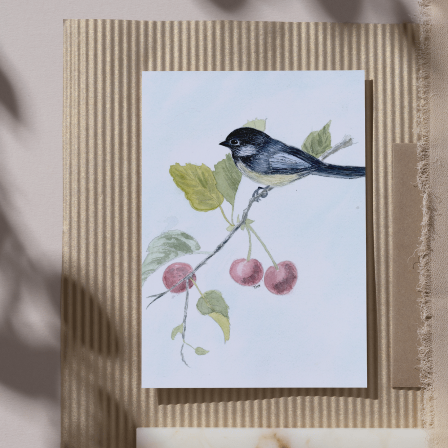 Bird Watercolor Springtime Joy: Whimsical Art Print