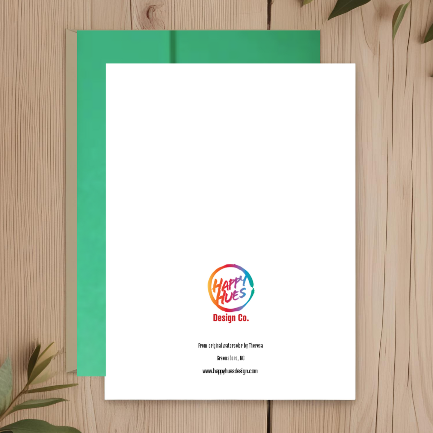 Gnome Green Stripe Note Card