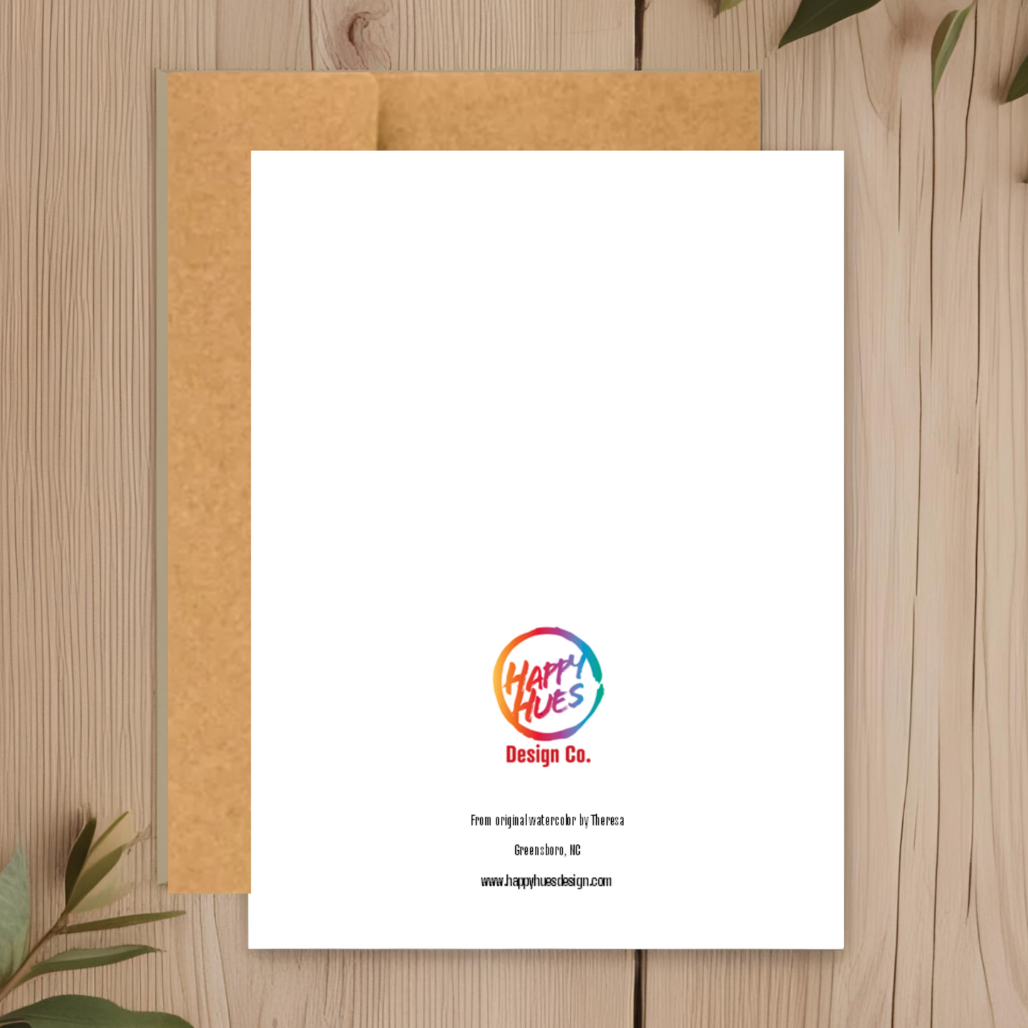 Giraffe Teal Note Card
