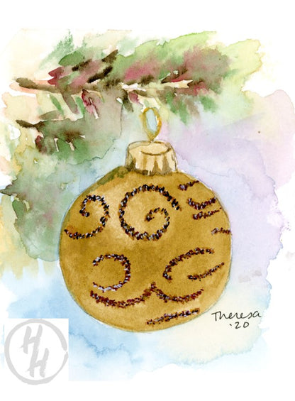 Ornament Glitter Note Card