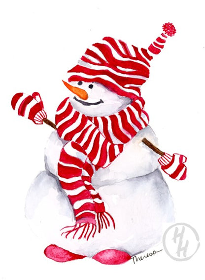 Snowman Stripes Note Card