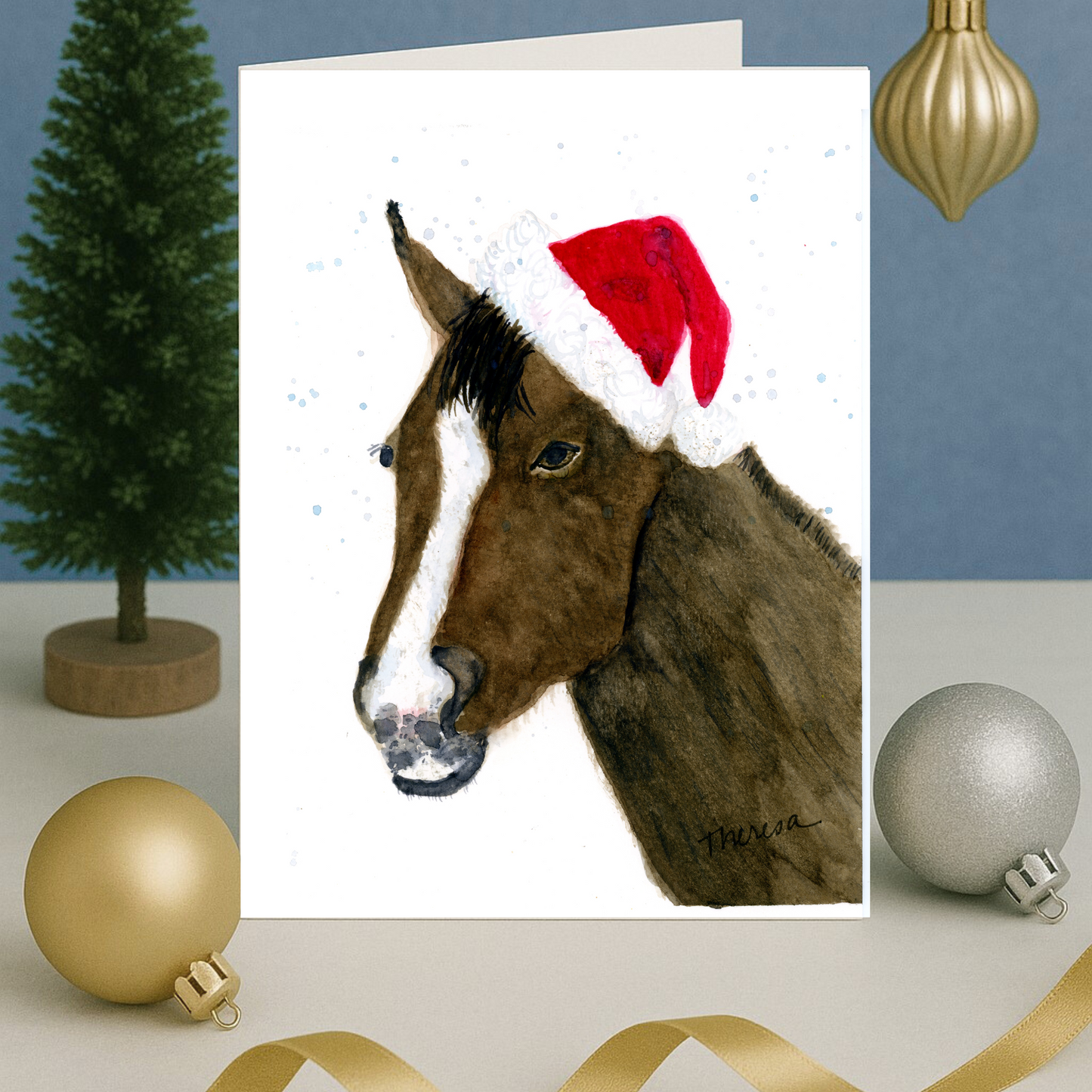 Horse Santa Note Card