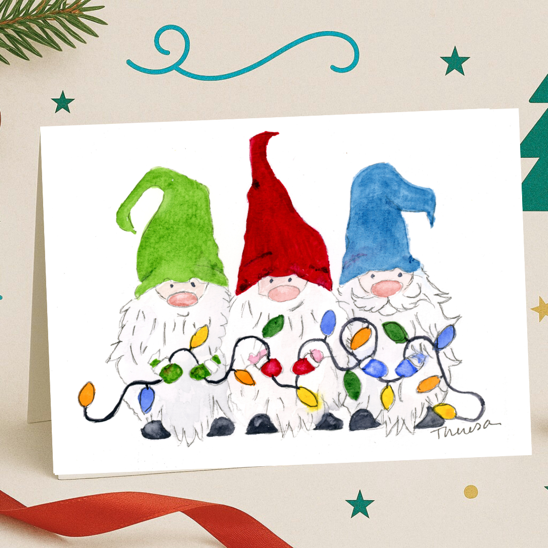 Three Gnomes Note Card