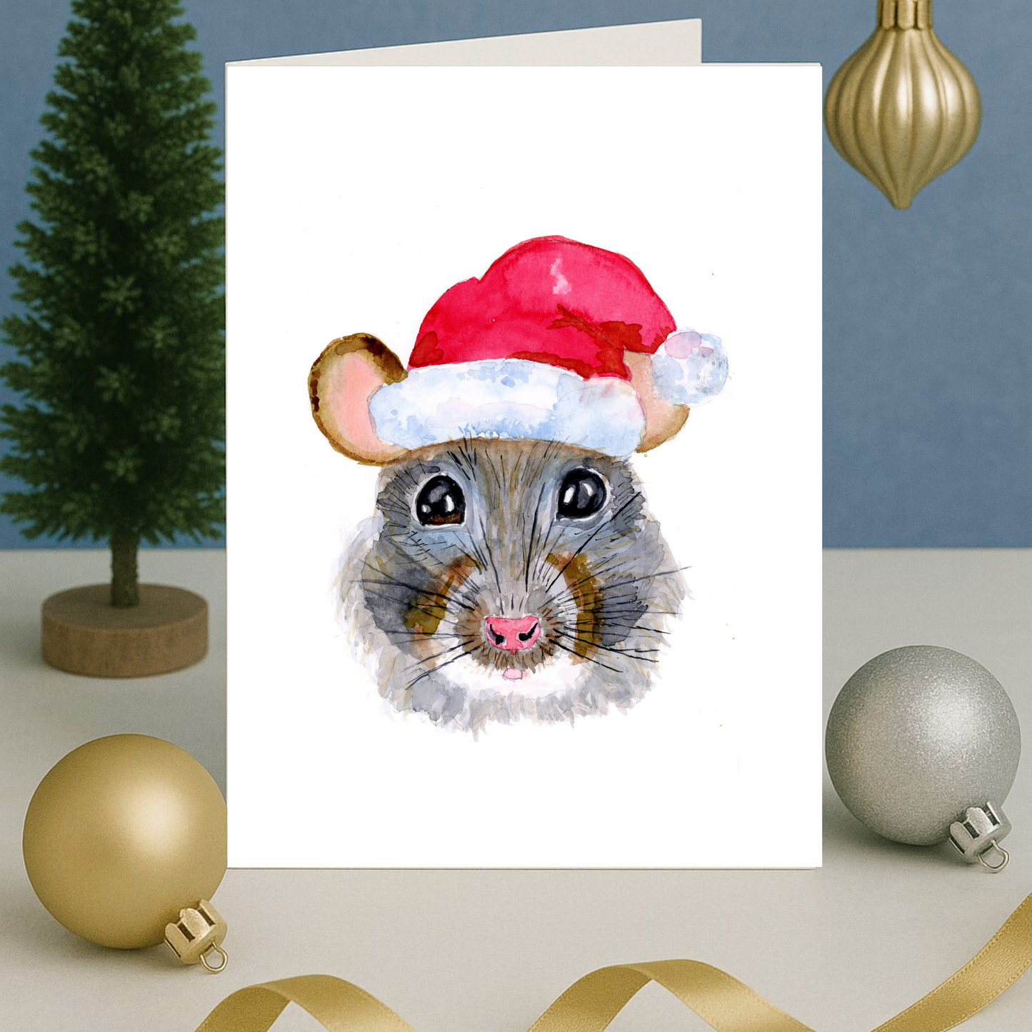 Christmas Mouse Note Card