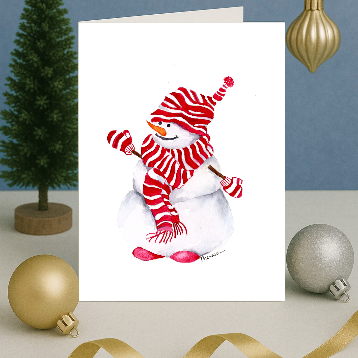 Snowman Stripes Note Card