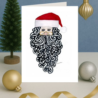 Santa Curly Note Card