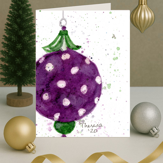 Ornament Purple and Green Close-up Note Card
