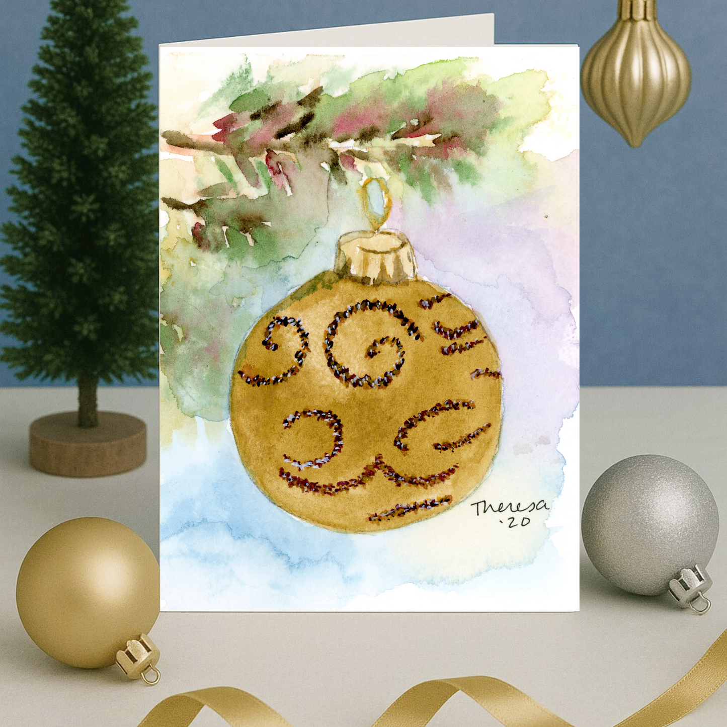 Ornament Glitter Note Card