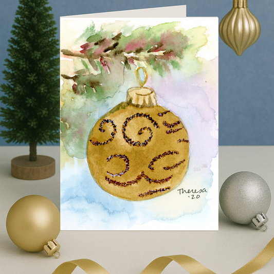 Ornament Glitter Note Card