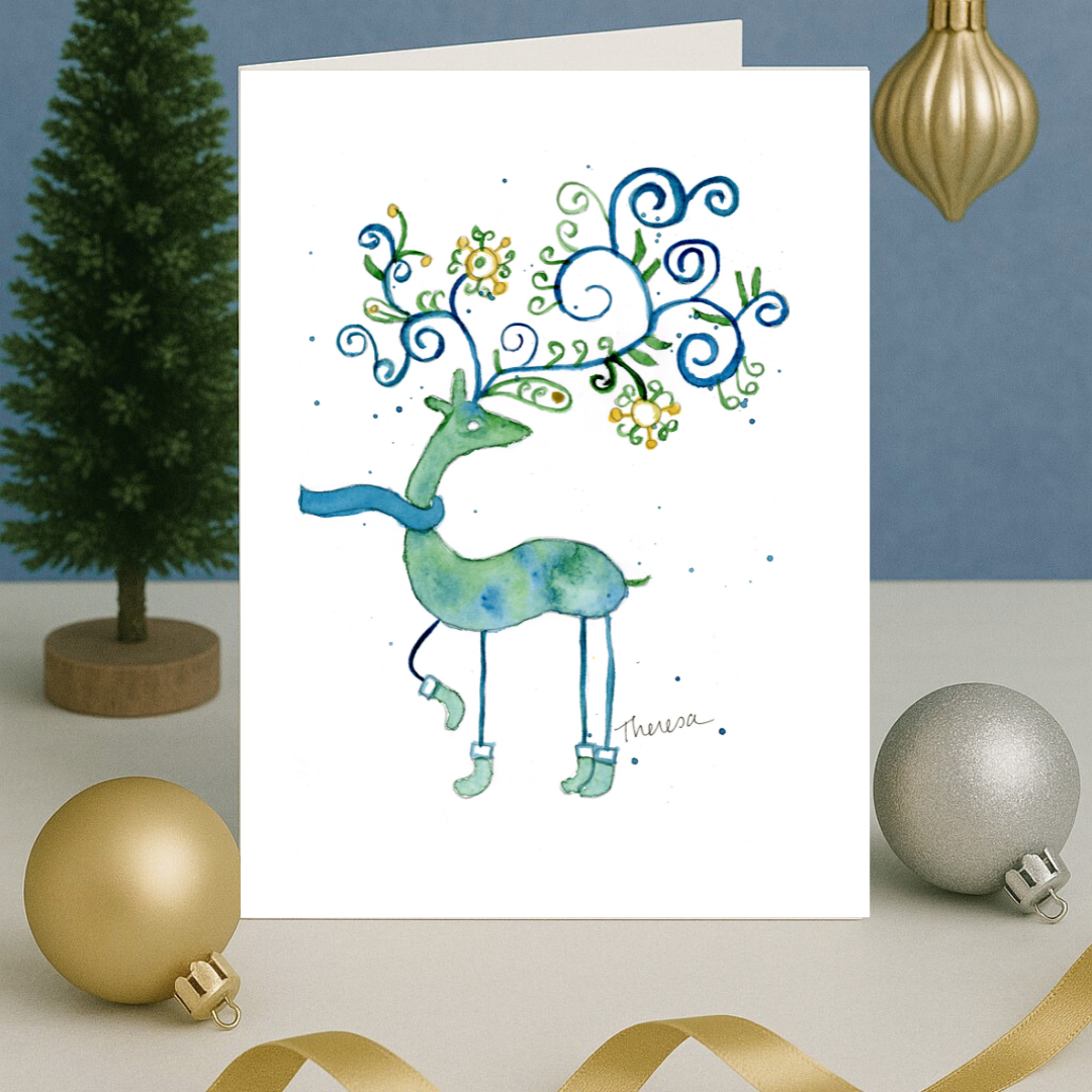 Reindeer Note Card – Happy Hues Design Co., LLC