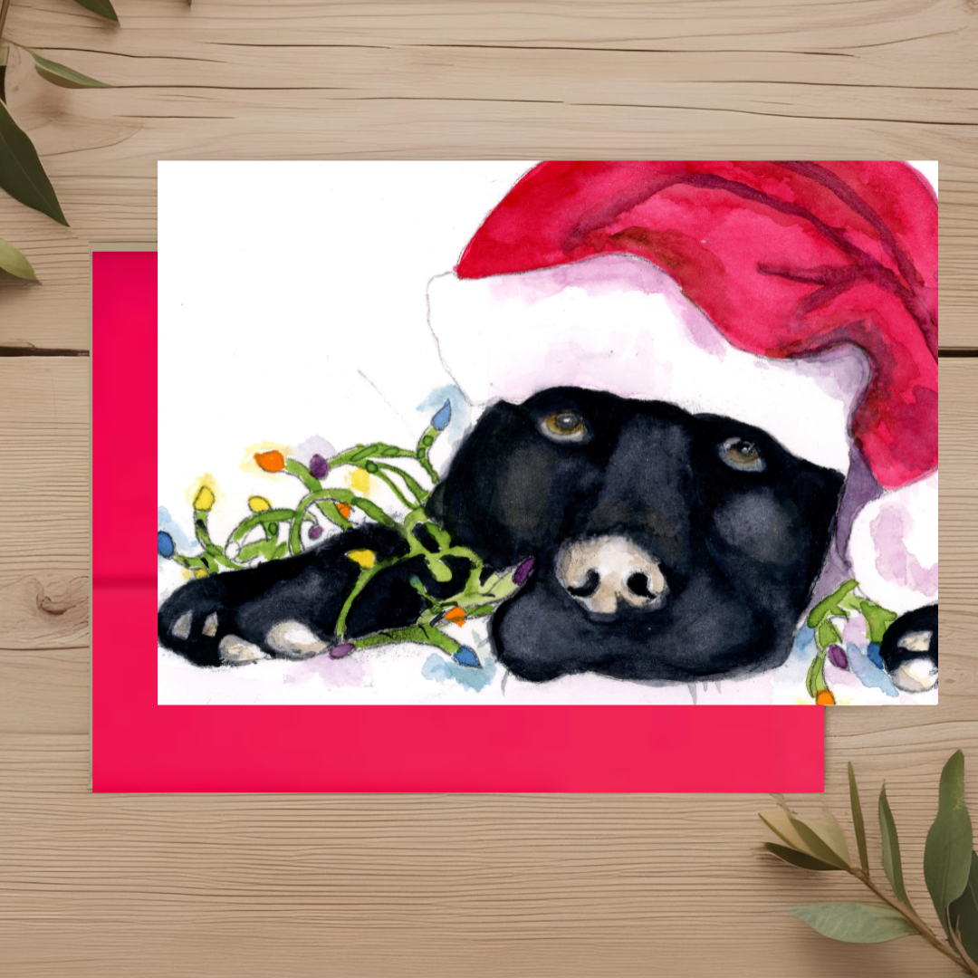 Lab Santa Pup Note Card