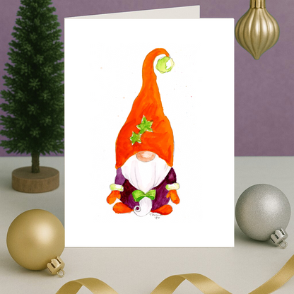 Gnome Orange Holiday Note Card