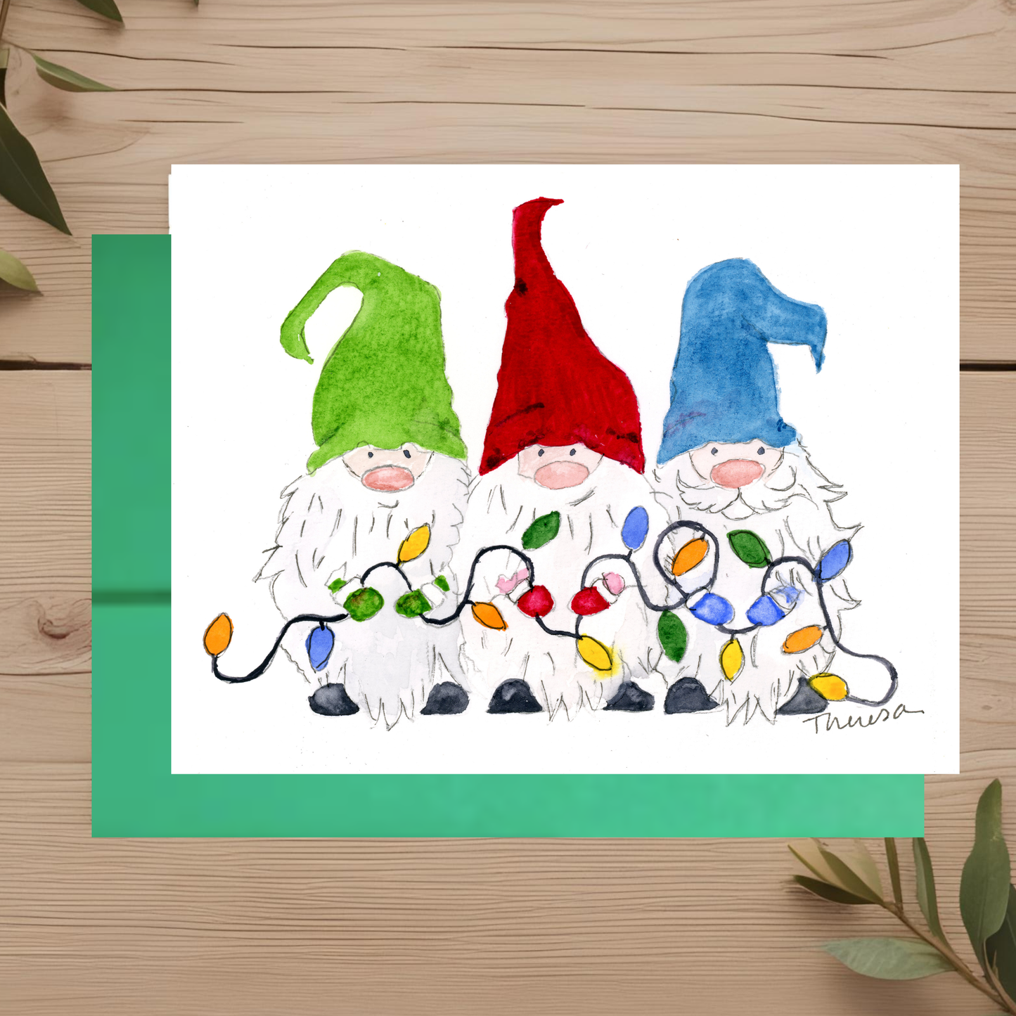 Three Gnomes Note Card