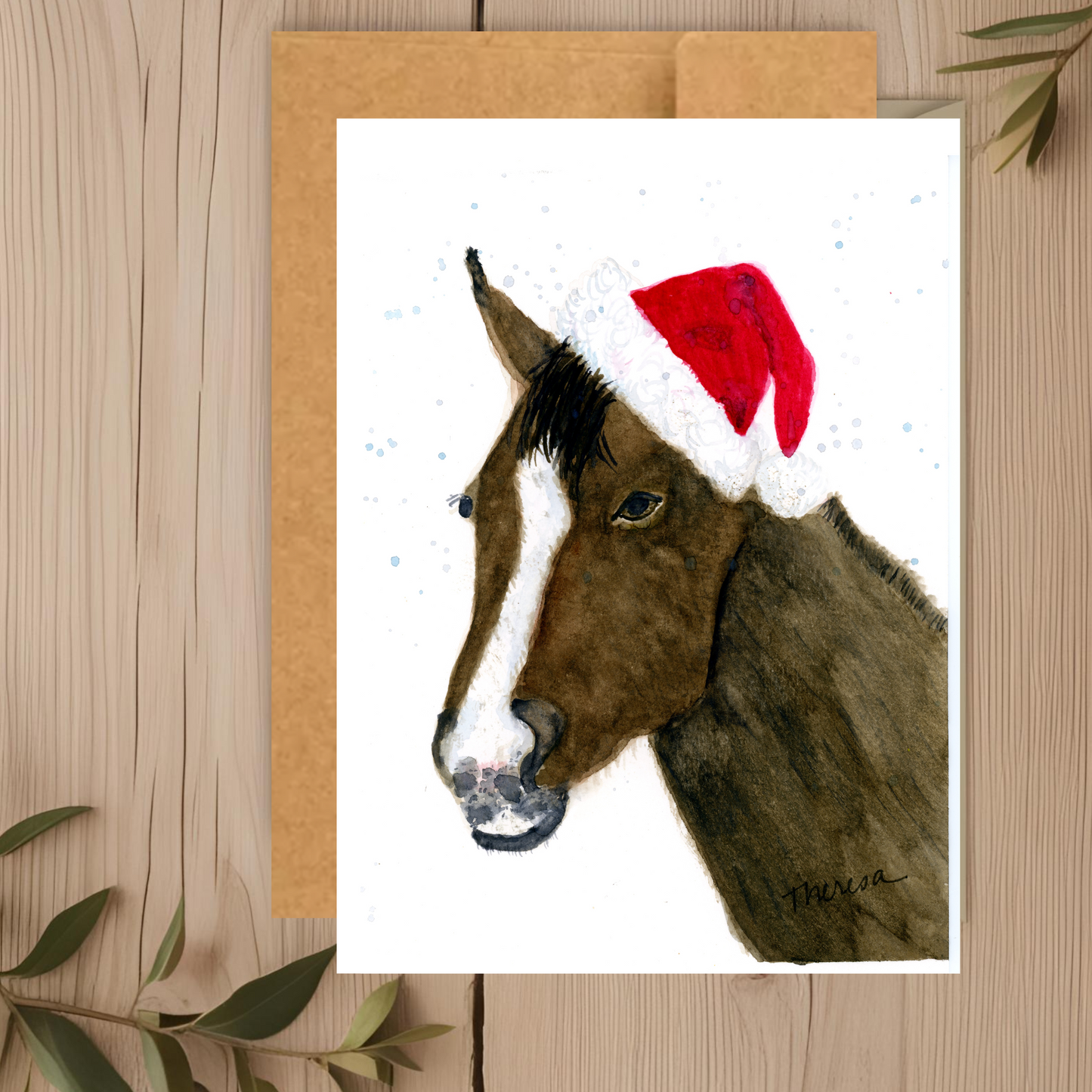 Horse Santa Note Card