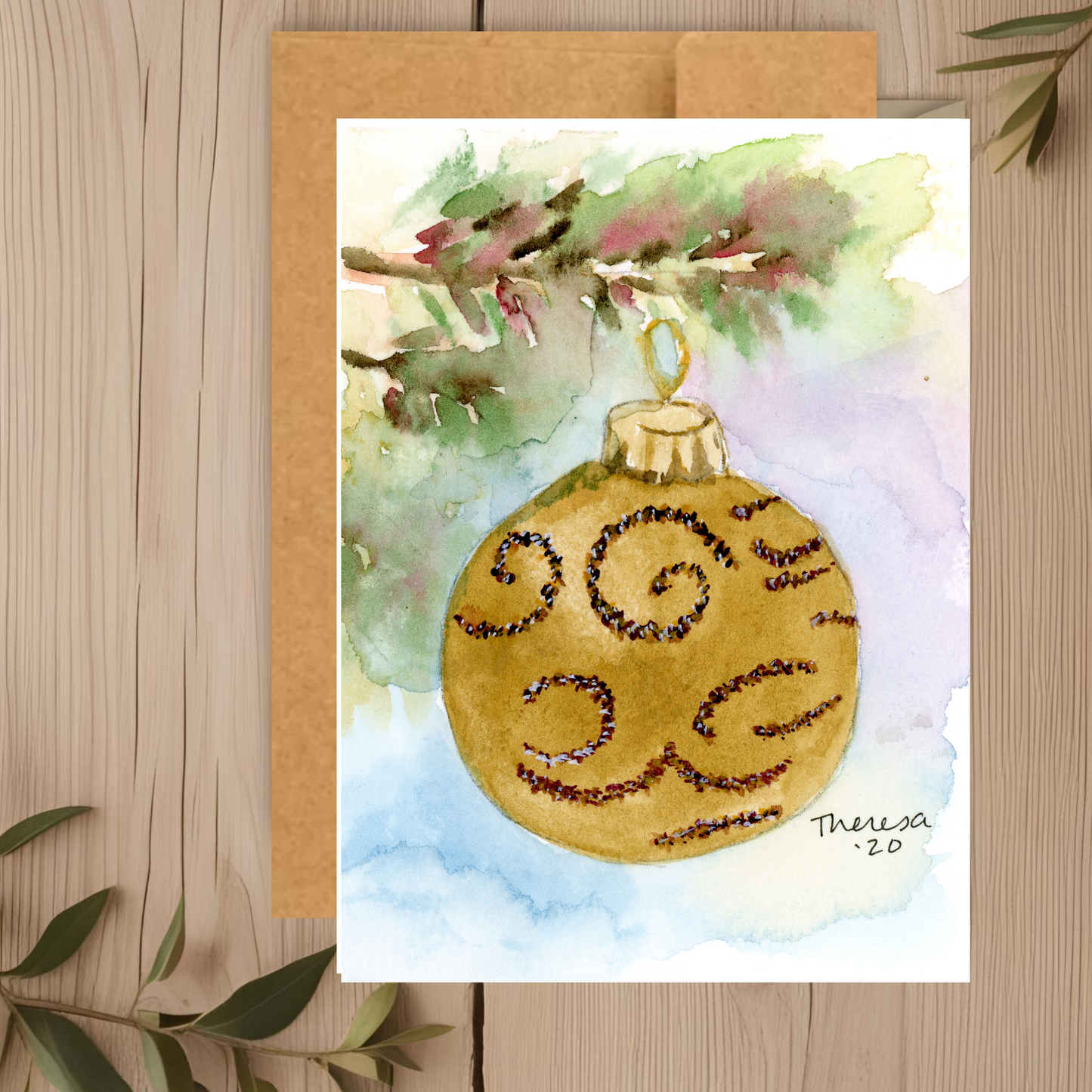 Ornament Glitter Note Card