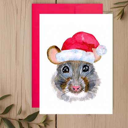 Christmas Mouse Note Card