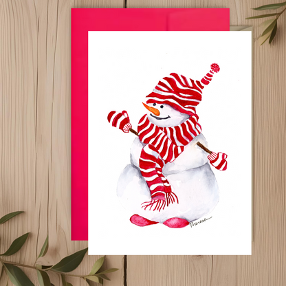 Snowman Stripes Note Card