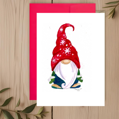 Gnome Snowflake Note Card