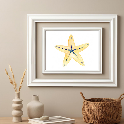 Starfish Yellow and Blue Print