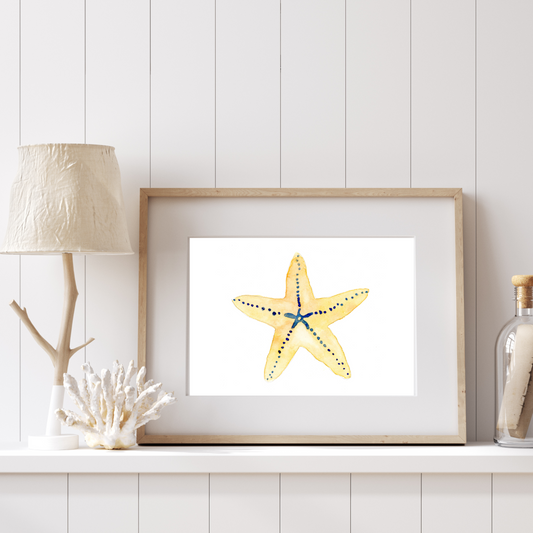 Starfish Yellow and Blue Print