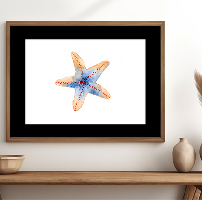 Starfish Orange & Blue Print