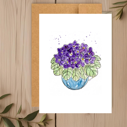 Violets Note Card