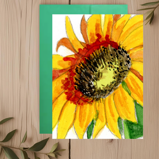 Sunflower Close-up Note Card