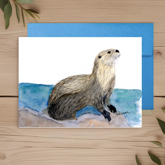 Otter Note Card