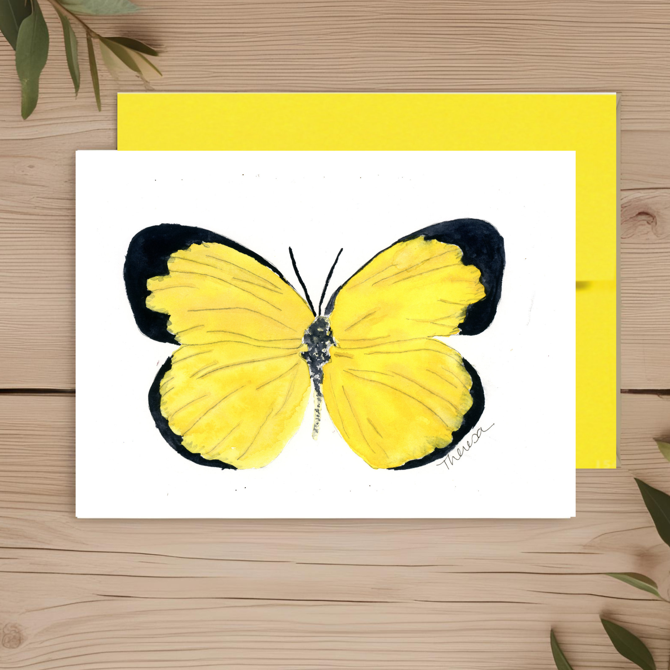 Butterfly Yellow note card – Happy Hues Design Co., LLC
