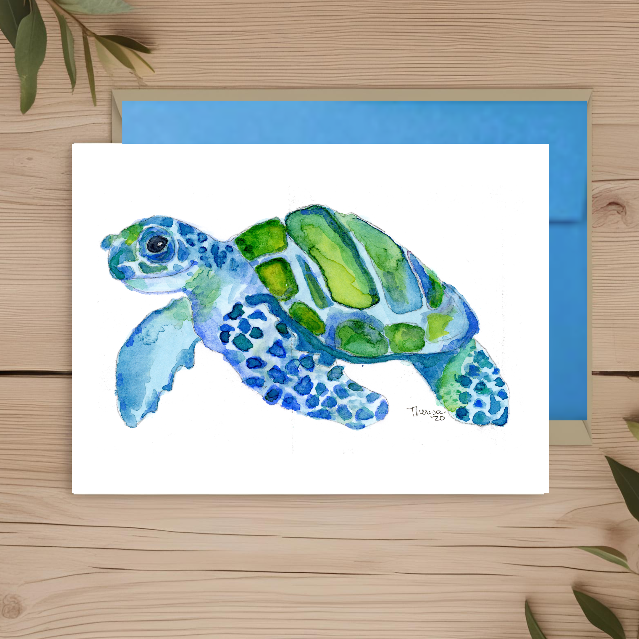 Turtle Credit Card Turtle Note Card – Happy Hues Design Co., LLC