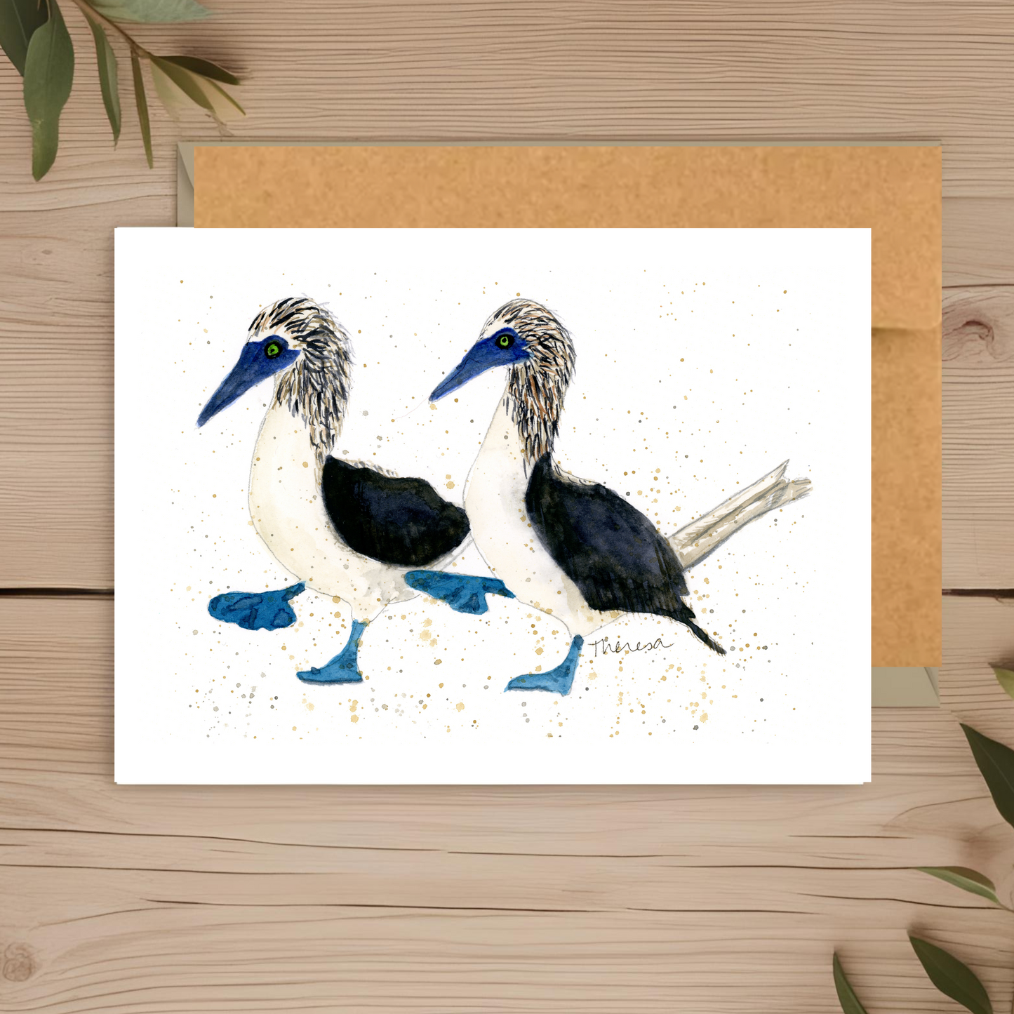 Blue-footed boobies Note Cards
