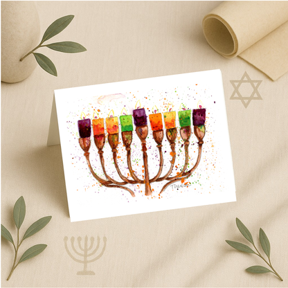 Menorah Note Card
