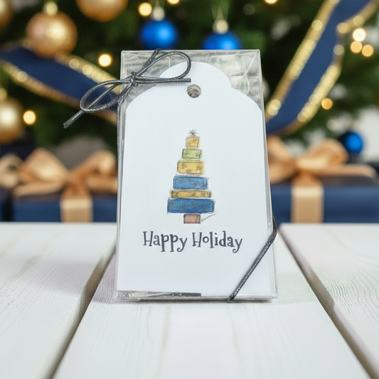 Gold Holiday Tree Gift Tags