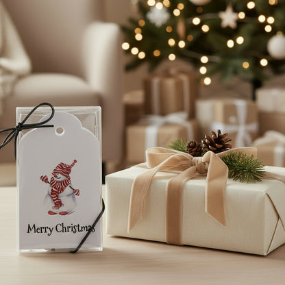 Snowman Red Stripe Gift Tags