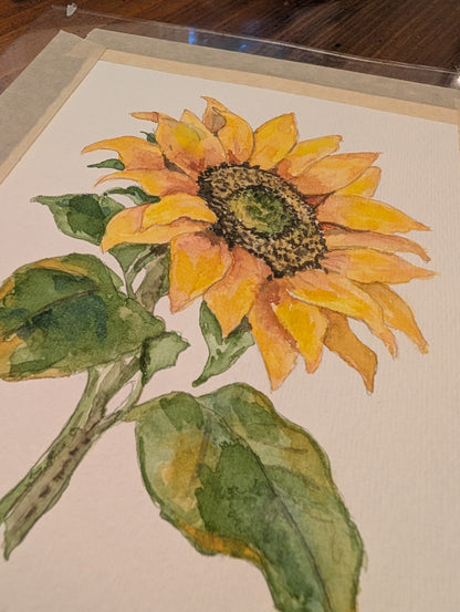 Sunflower Watercolor Print