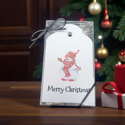 Snowman Red Stripe Gift Tags