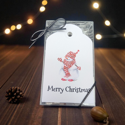 Snowman Red Stripe Gift Tags