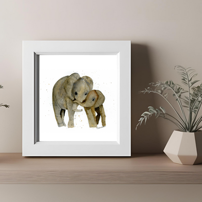 Elephant Mom and Baby Print